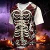 Men's V-Neck Halloween Printed T-Shirt for Casual Daily Wear