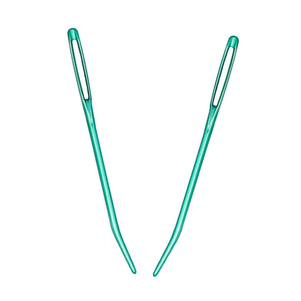 2 Pieces Aluminum Darning , Sewing with Large Eye And Curved Tip, Knitting 2x Big