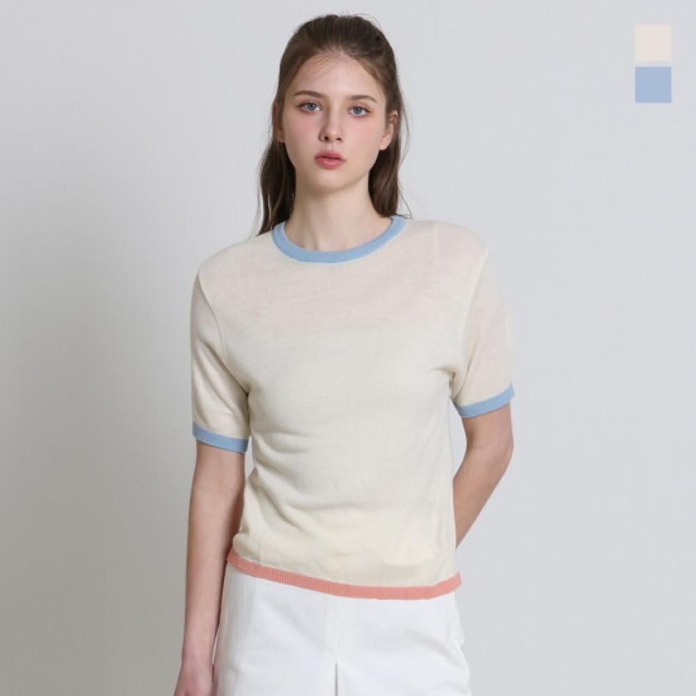 Wonder Place W Standard Color Block Short Sleeve Pullover