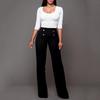 Casual High Women Waist Flare Wide Leg Long Pants Summer Fashion 5 Color