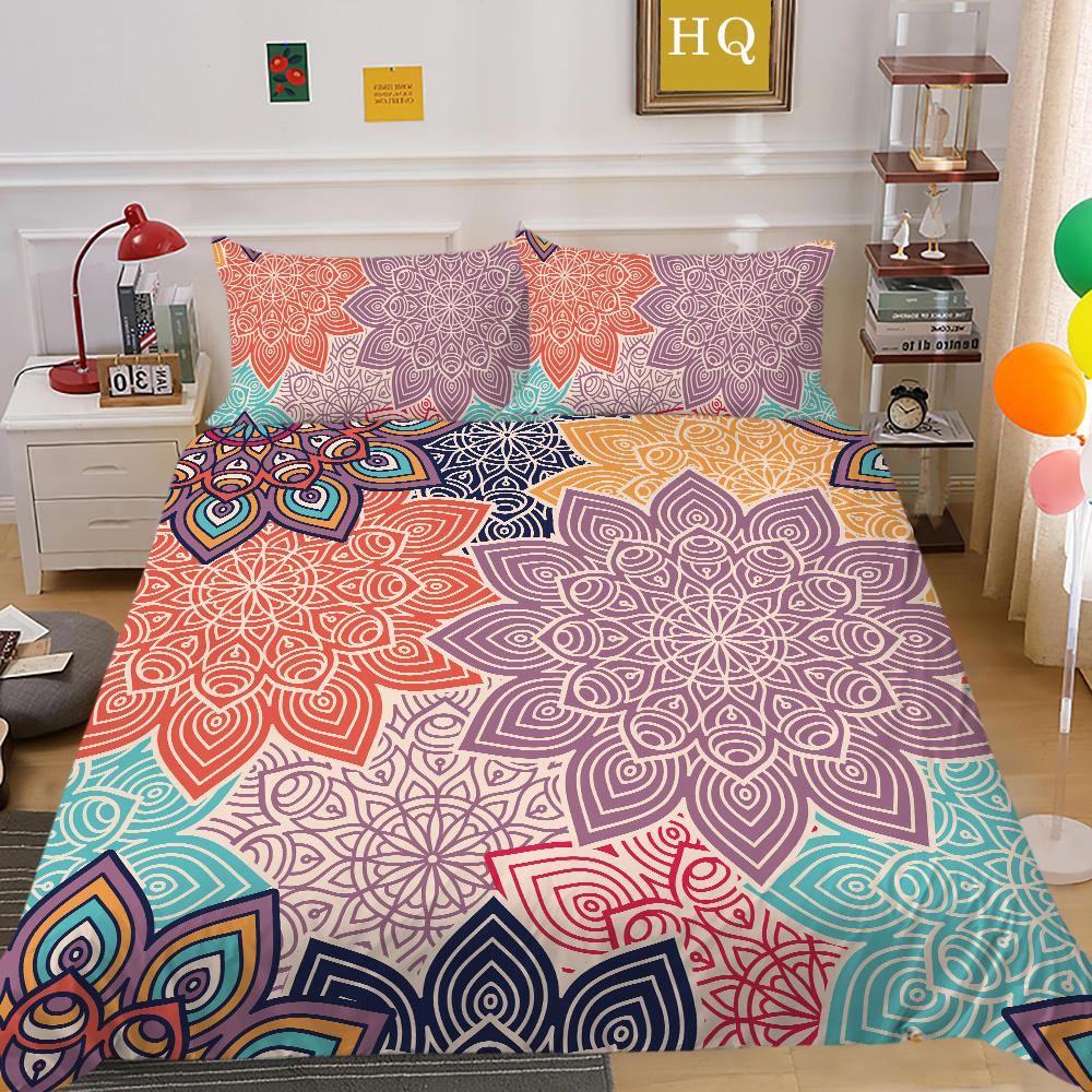 Bohemian Printed Duvet Cover Set Double Size Microfiber Bedspreads Design High Ranking Home Bedclothes