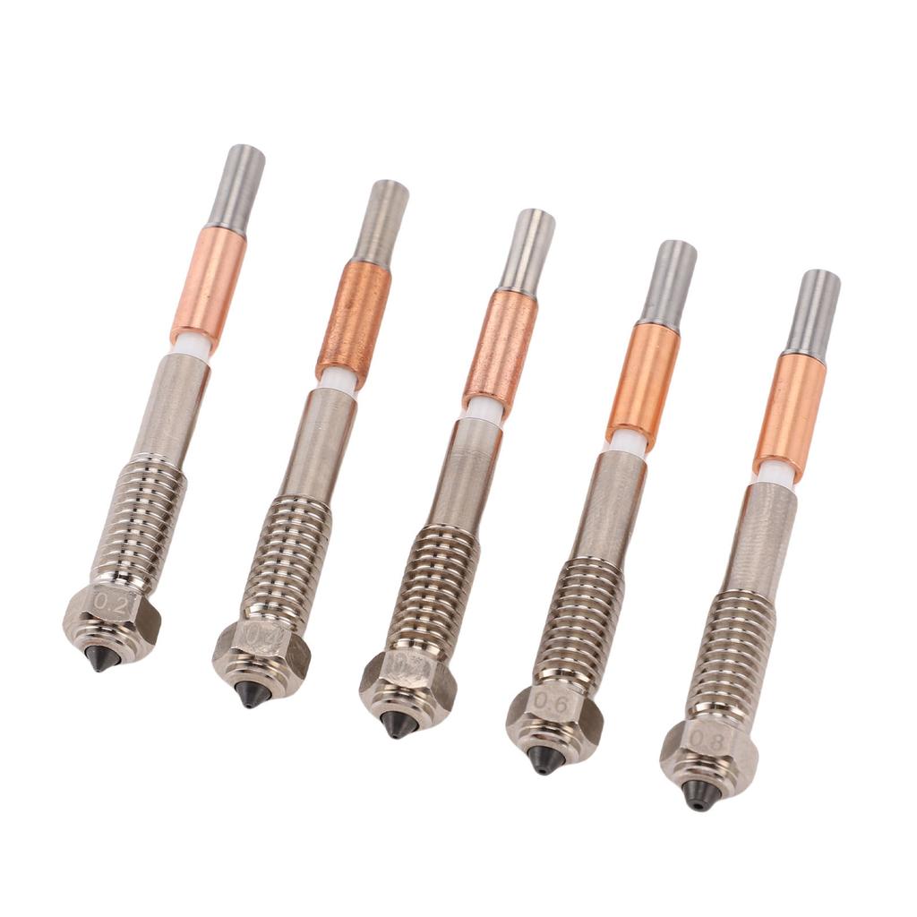 5 ks Bimetalické trysky extruderu pro 3D tiskárnu Pasují na QIDI Plus4 Integrované 0,4 mm 0,2 mm 0,6 mm 0,8 mm