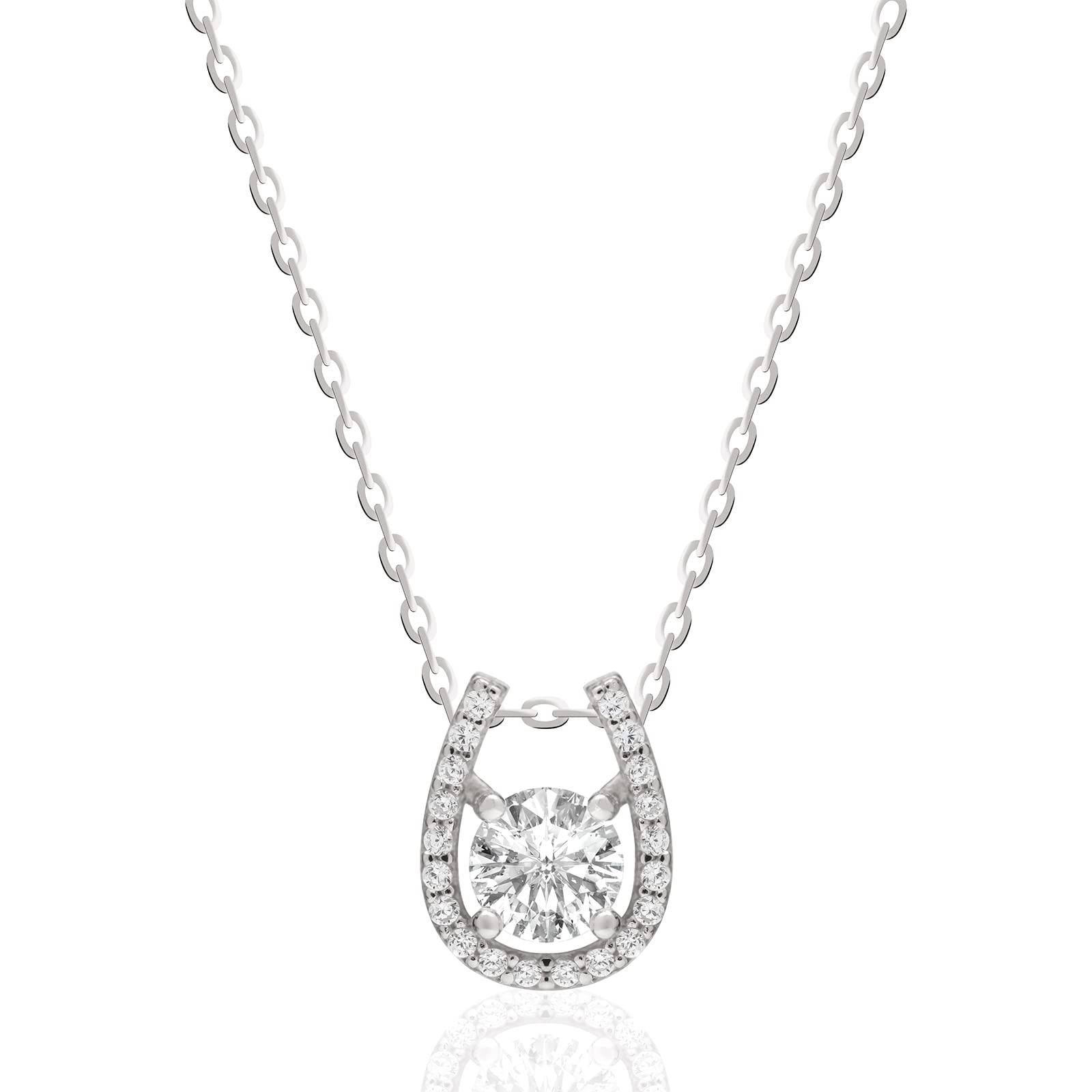 

Necklace for women in the magazine Bijin quality Horseshoe cubic 925 silver [La Paume] [Featured women s Hyakka/Highest sparkle] design, horseshoe,