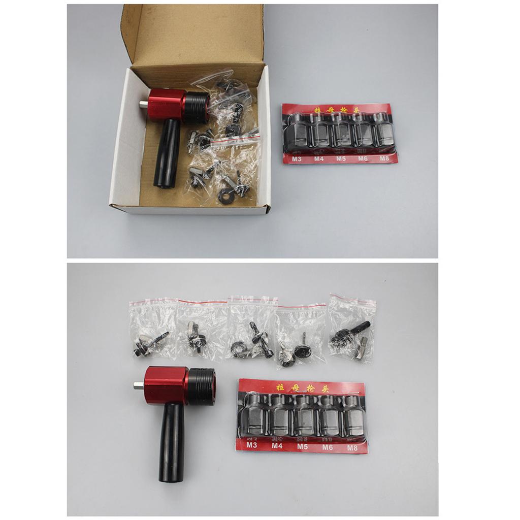 Professional High Hardness Hexagon Connecting Rod Electric Riveting Spear Adapter Kit Drill Riveting Insert Nut Tool