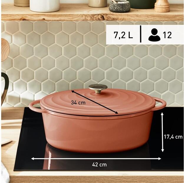 Сотейник чугунный Tefal E26006 Lov 34x26 см терракотовый (E2600604)