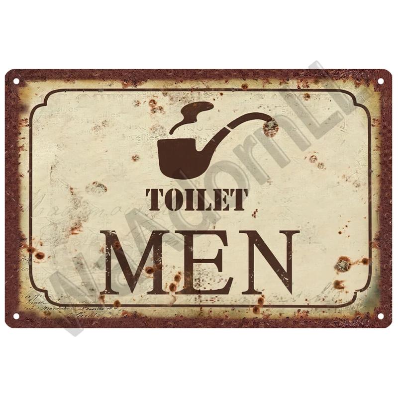 Plakát plechová cedulka WC WC Plakáty Vintage Nástěnné Plakáty Plechová cedule Dekorativní talíř Kuchyně Plakát Kovové Vintage dekorace Příslušenství