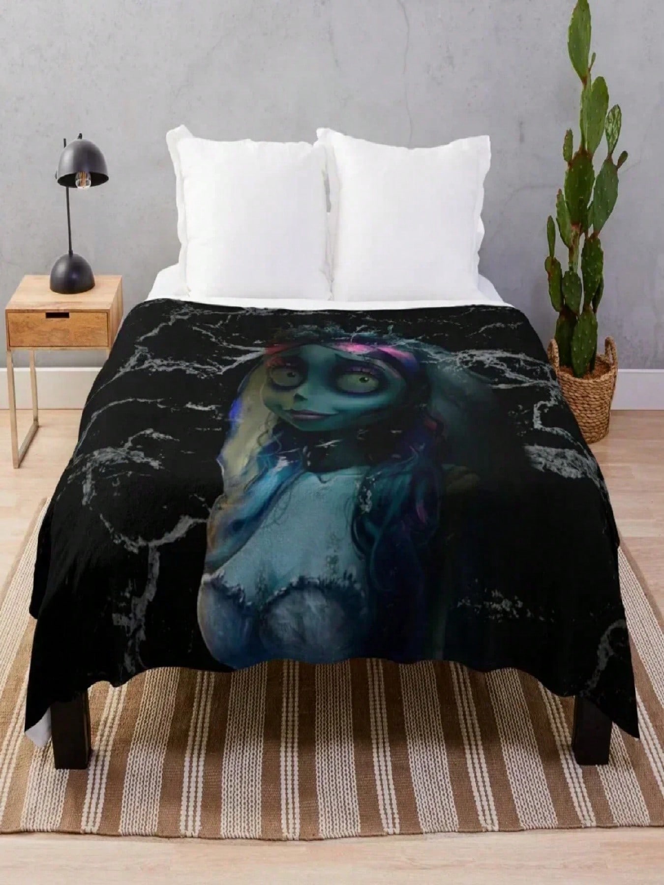 Труп невесты, Плед Труп невесты Мягкий Большой Мягкий Постель Кемпинг Волосы Покрывала 75X95CM