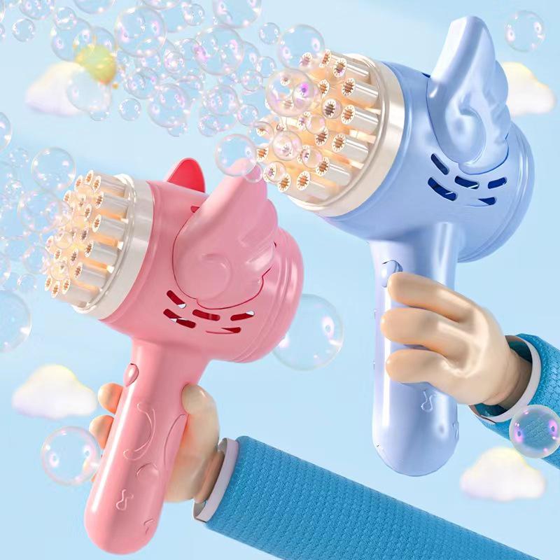 Popular Handheld Luminous Gatling Bubble Gun: Fully Automatic Bubble-Blowing Toy for Kids