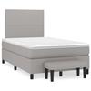 3136421 vidaXL Lit à sommier tapissier avec matelas Gris clair 120x200cm Tissu