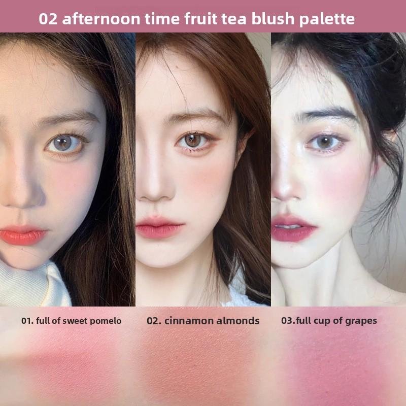 Three-color Blush for Nude Makeup Natural Matte, Long-lasting