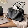 Top Layer Cowhide Niche Design Pillow Bag Bowling Bag Genuine Leather Large Capacity Single Shoulder Armpit Bag Boston