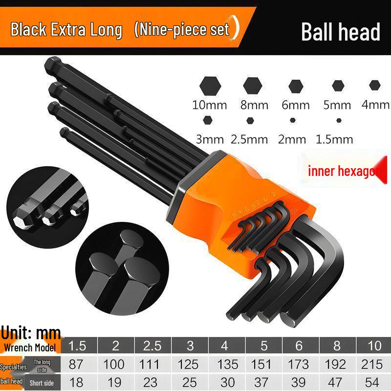 S2 Alloy Torx Hex Wrench Set - Six-Point Star Screwdrivers