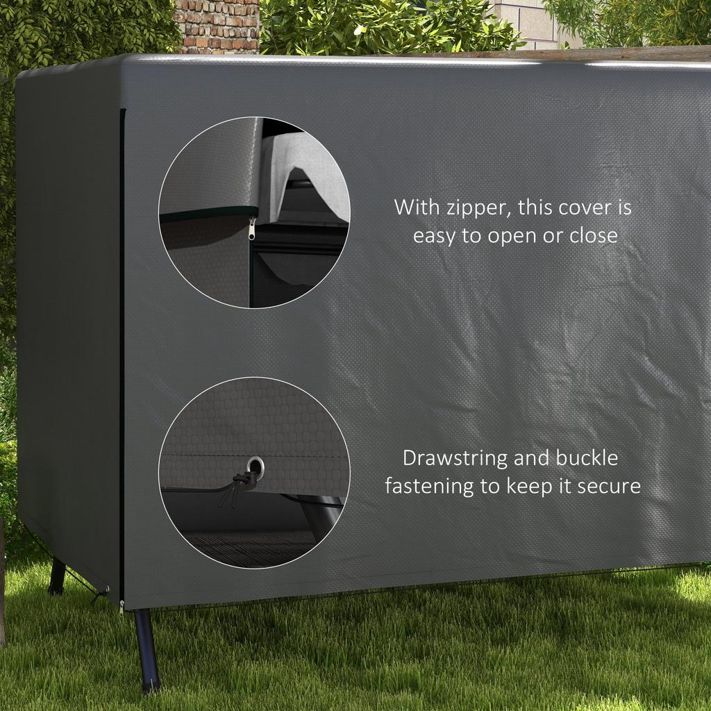 Patio 3 Seater Swing Chair Bench Cover Outdoor Garden Furniture Rain Protection Cover Protector Waterproof Anti-UV, 215L X 155W X 150Hcm, Dark Grey