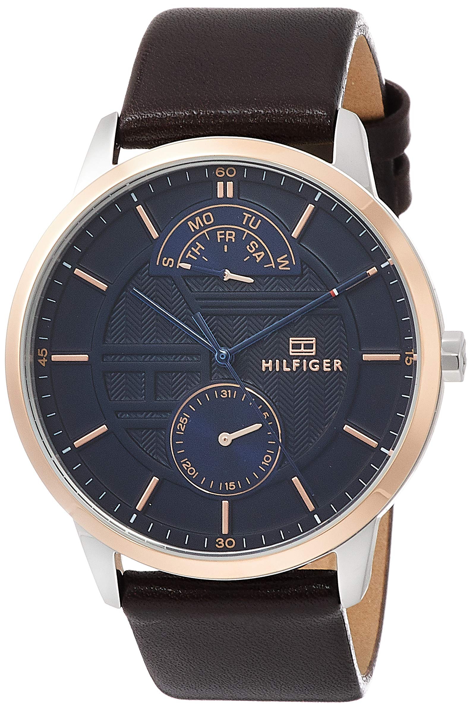 

Tommy Hilfiger HUNTER Сине-коричневые Многофункциональные Часы, Циферблат, 1791605, Мужские,