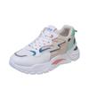 2025 Shoes Female  Spring New Net Shoes Breathable Stripes Hit Color White Sports Walking Flats Shoes for Women