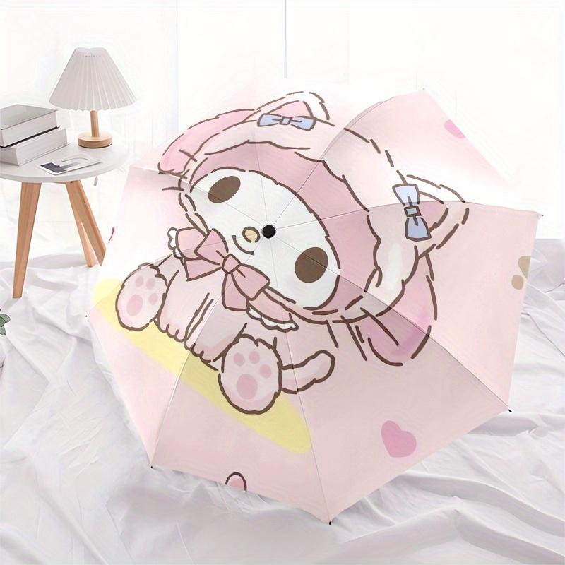 Kawaii, My Melody Automatic Opening and Closing Parasol Compact Travel Umbrella with 8 Ribs for Women and Men Ideal Birthday/Christmas Gift,