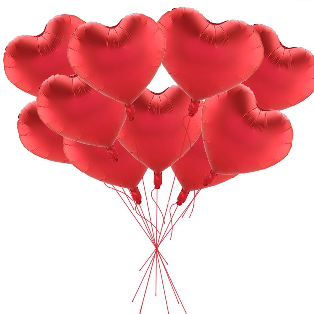 10 STÜCKE 18" Mehrfarbige Herzförmige Latexballons Hochzeitsfeier Dekor Ballon(rot)