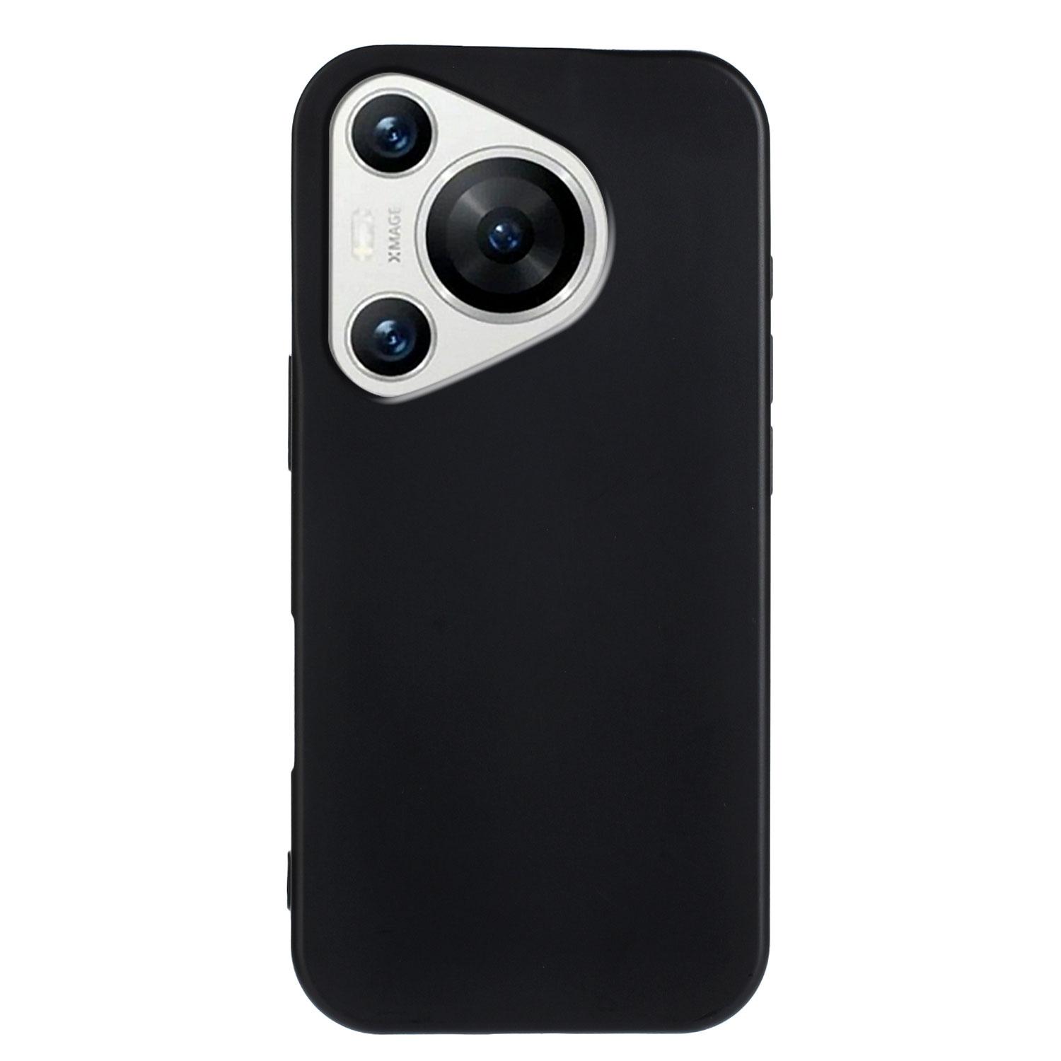 

For Huawei Pura 70 TPU Case Soft Matte Anti-fingerprint Phone Back Cover Black