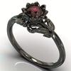 Gothic Fashion Red Color Set Zirconia Flower Women's Ring for Women Vintage Holiday Party Jewelry Accessory Gift