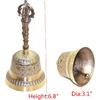 Hand Bell 6.8 Inch High Brass Antique Handbell Vintage Style Loud Solid Brass Hand Call Bell for School Reception Dinner Shop Hotel Service