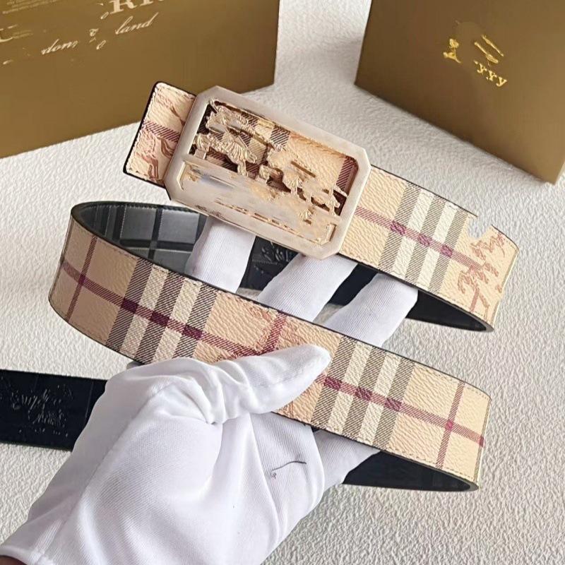 Smooth Buckle Leather Belt - Fashionable Business & Jeans Waist Accessory
