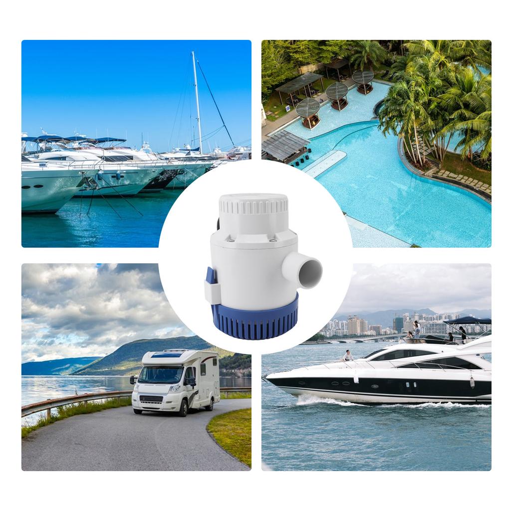 3700 GPH Boat Marine Plumbing Electric Bilge Pump Efficient Low Noise Overheat Prevention