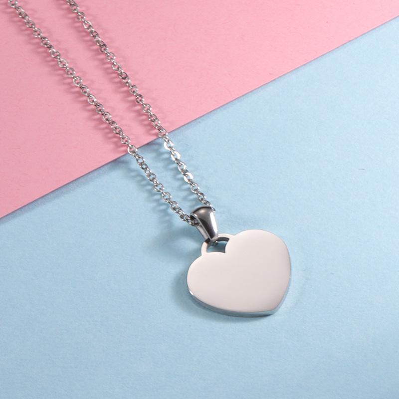 Customizable Stainless Steel Couple s Heart Necklace - Engravable Pendant Gift