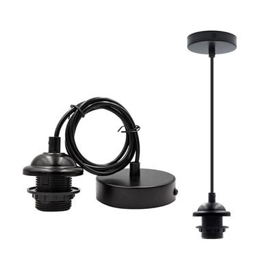 With 1M Cable Ceiling Lamp Base Half Teeth Lampshade Base E27 Hanging Lamp Holder  Pendant Light
