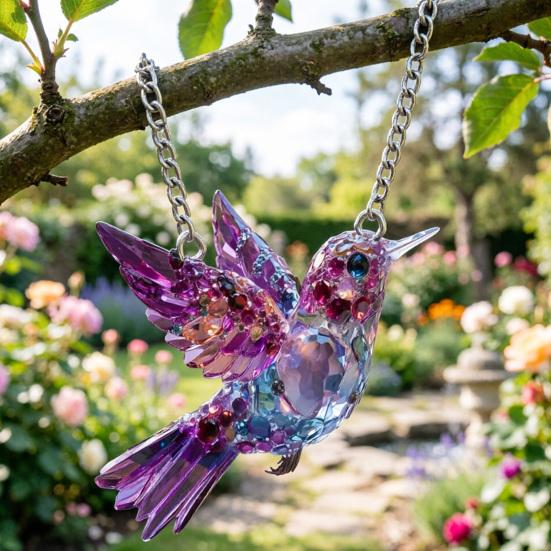 Birds Hanging Ornaments Acrylic Bird Window Decorations Colorful Sun Catchers for Christmas Trees Easter Parties Home Garden Patio Balcony Decor