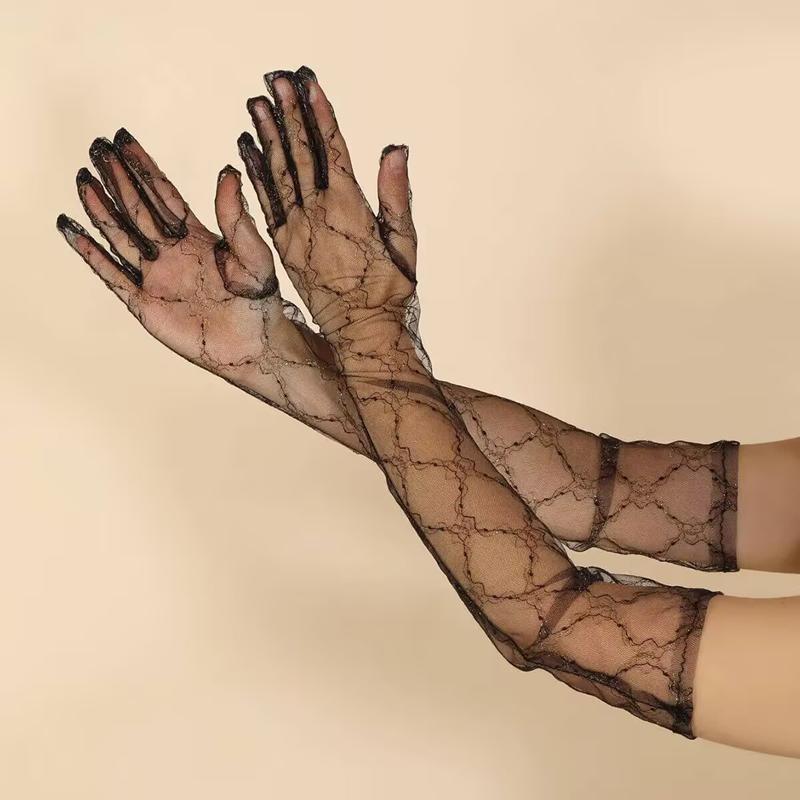 

Лаковые сетчатые эластичные перчатки со стразами, блестящие длинные декоративные перчатки, перчатки для этикета, вечеринки, фестиваля, свадьбы