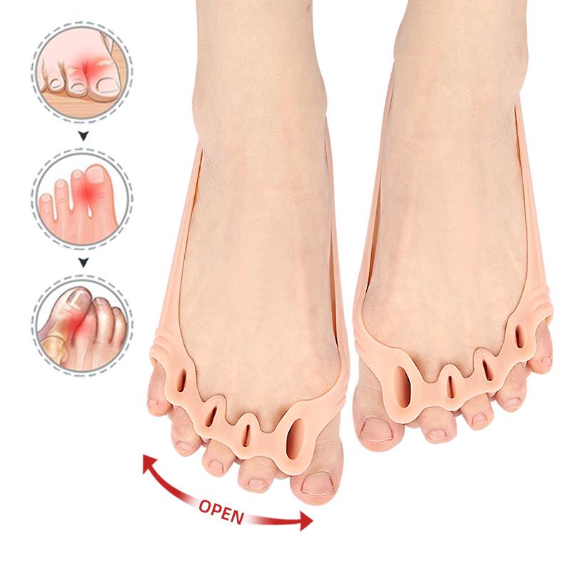 Toe Separator Pad with Thick Shock-Absorbing Sole, Arch Massage, Anti-Wear Design, and Flexible Traction Strap
