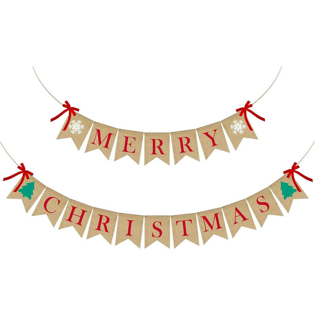 Merry Christmas! Hemp Banners, Christmas Party Decorations