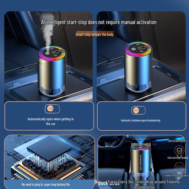 Starry Sky Car Air Freshener & Perfume: Automatic Spray Machine, Interior Light Fragrance, Humidifier, and Aromatherapy Device.