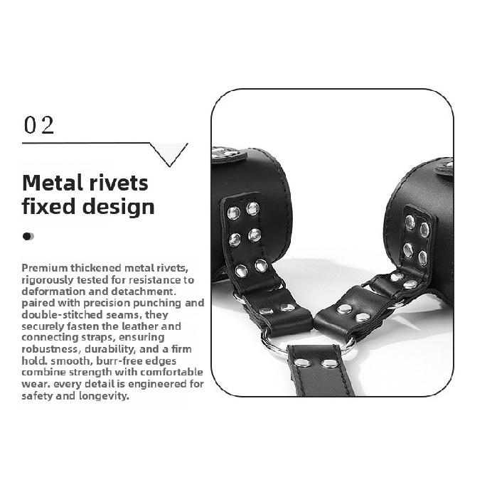 Adjustable Leather Handcuff Collar Bondage Set – Back-Bound Restraint BDSM Training Toy Adult Sex Toy Adult Game