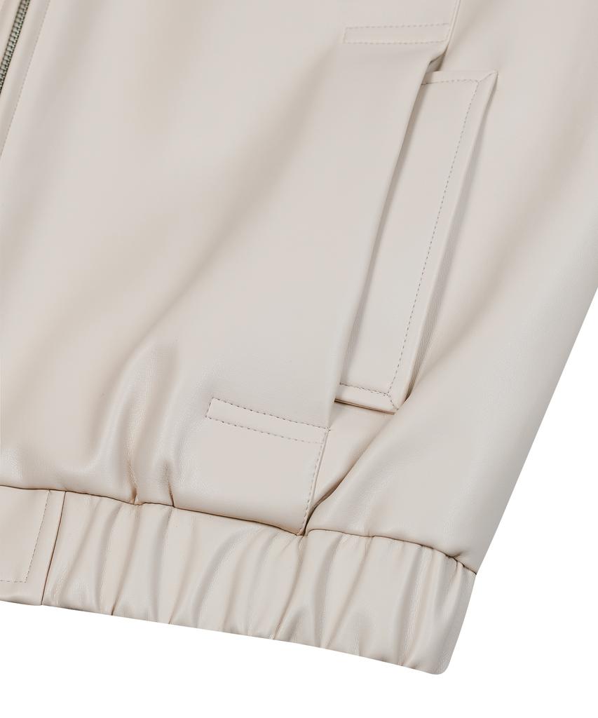 Ironyporno Whiteline 86-Iro347 Pocket Layered Leather Jacket Ivory