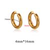 6pcs Stainless Steel 3mm 4mm Earrings PVD Gold Plated Round Korean Ear Rings Hoop Earring for Man Women Female Punk Jewelry