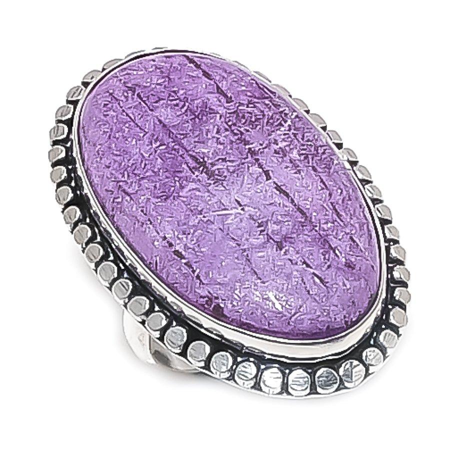 

Пурпурит Драгоценный камень Ювелирное изделие из стерлингового серебра 925 пробы Кольцо Размер 8
