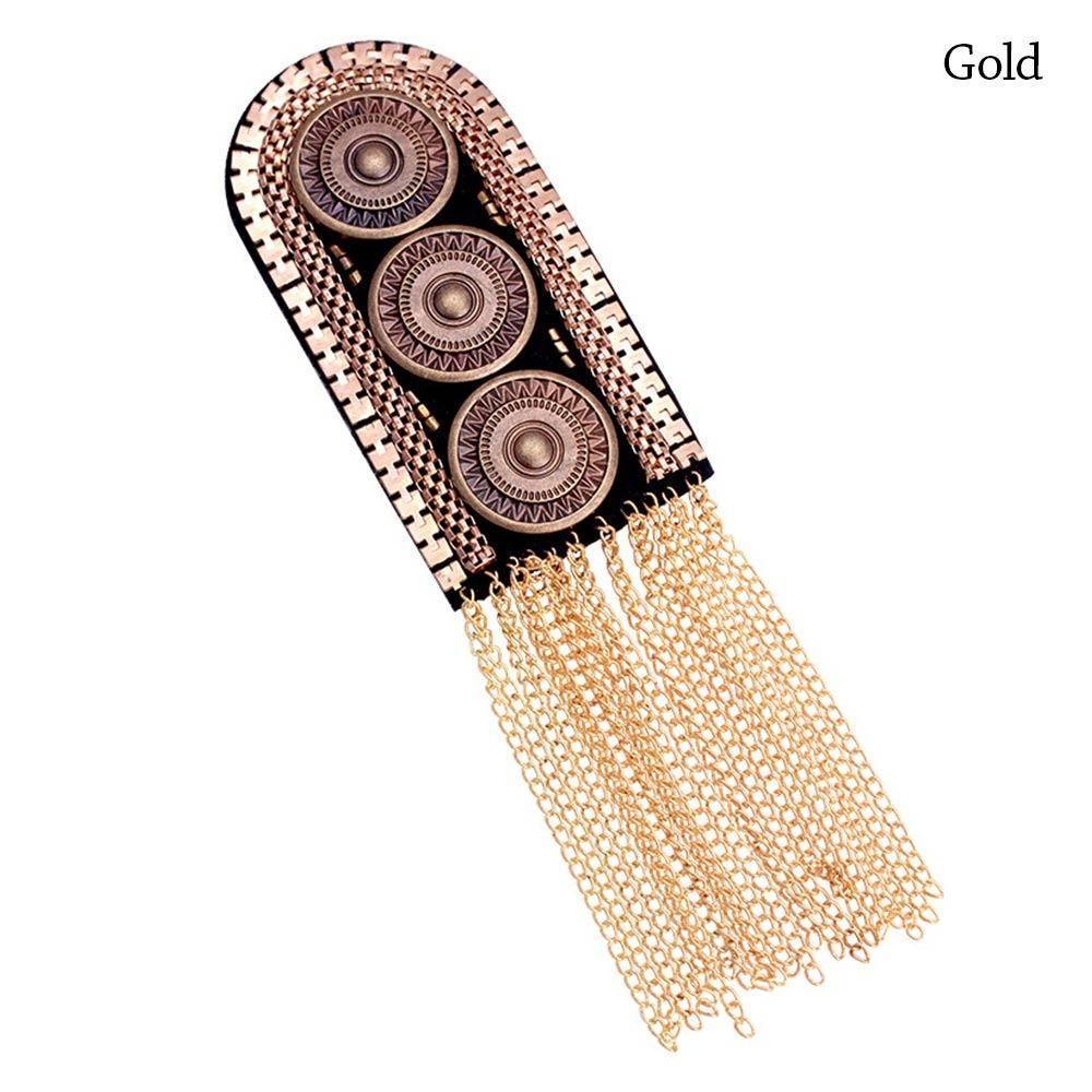 

Long Chain Tassel Epaulette Handmade Shoulder Jewelry Delicate Brooch Men Women золотий