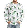 Men's Christmas Printed Imitation Cotton Long-sleeved Shirt