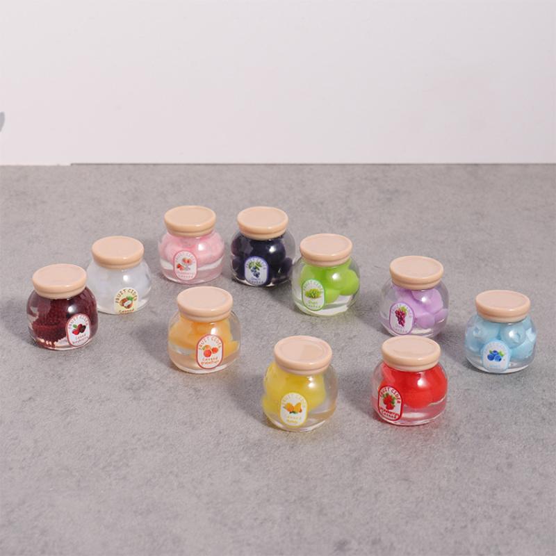 

5Pcs Miniature Kitchen Decoration Dollhouse Simulation Fruit Candy Canned Jam Model Dolls House Accessories Toy