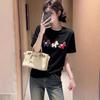 Damen Rundhals Kurzarm T-Shirt Lockerer Schnitt Cartoon Pferd Aufdruck Baumwolle T-Shirt Pendler Sommer Tägliches Oberteil