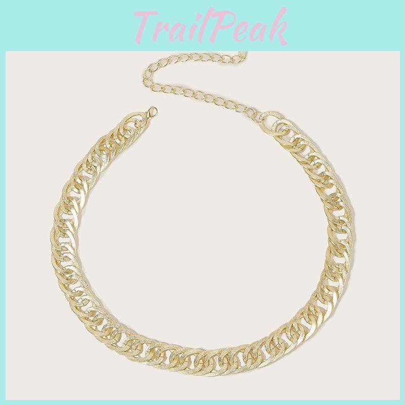 Gold Flexible Metal Waist Chain For Women With Irregular Double Shape Ellipse