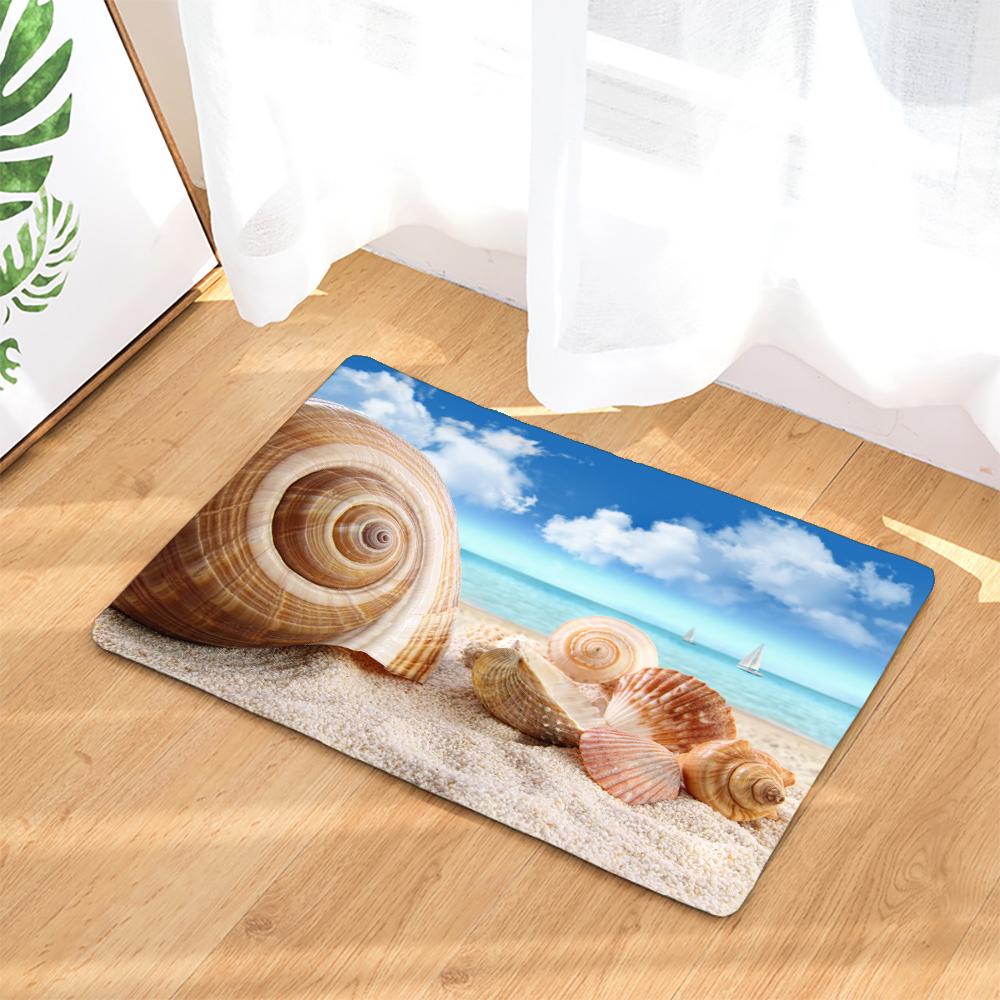 3D Printed Cartoon Ocean Dolphin Sea Beach Non-Slip Bath Mat 60*40Cm For Bathroom Carpet Rugs Flannel Kitchen Toilet Door Mat