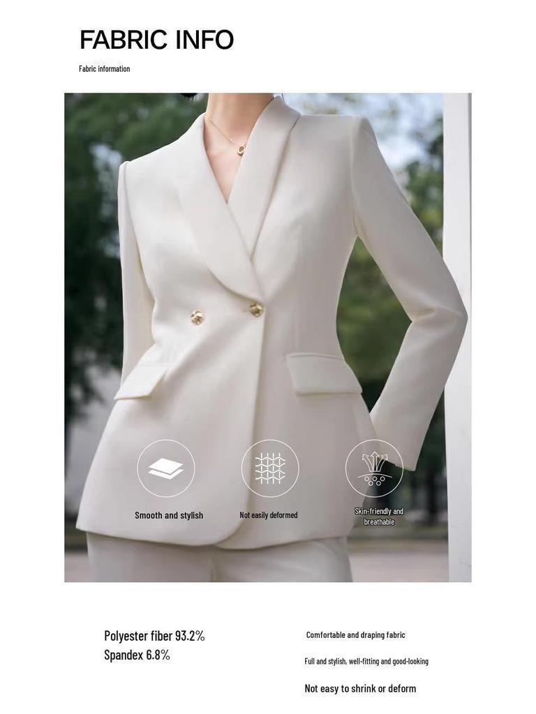 Women's Professional Slim Fit White Executive Suit Set