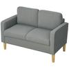 2-Seater Sofa with Storage and Solid Wooden Legs, for Living Room, Bedroom, 117 X 63 X 79 Cm, Light Grey