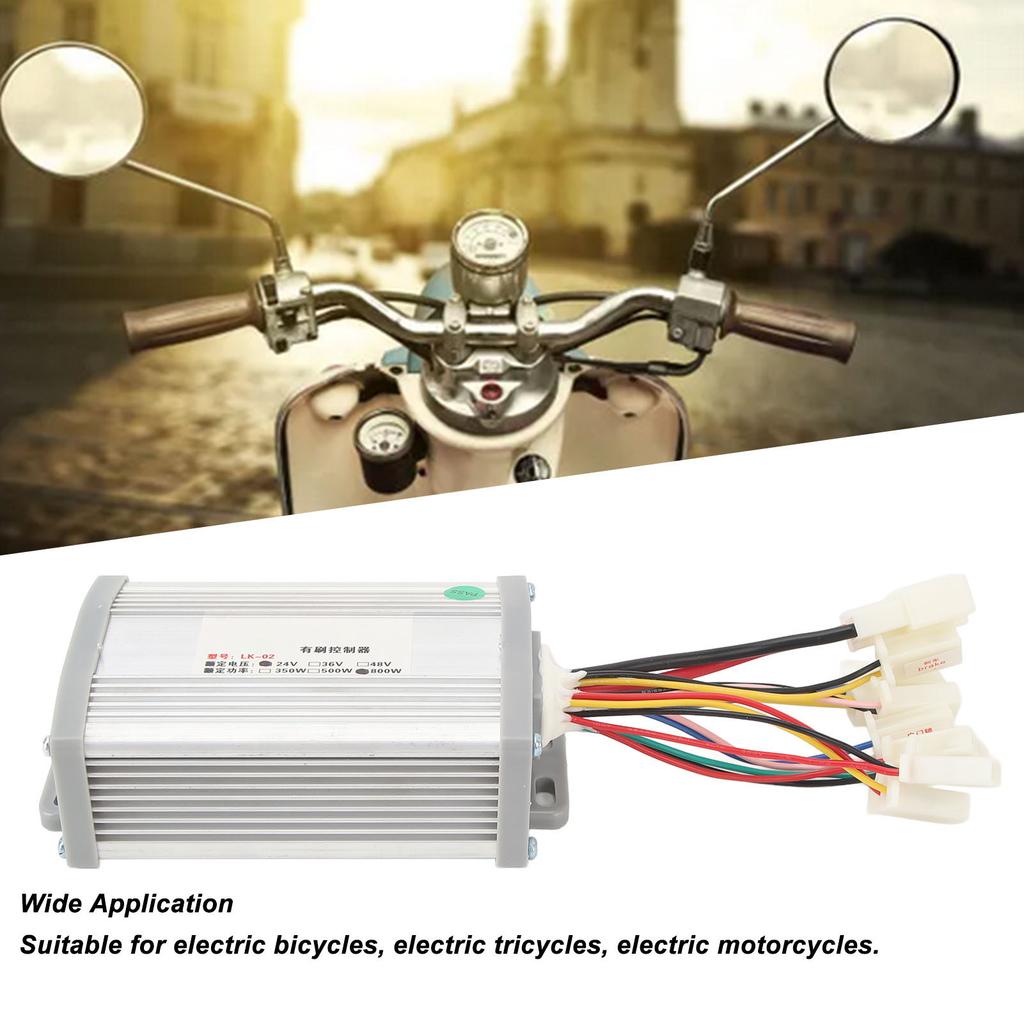 Electric Bike Brushed Motor Controller Kit Brush Motor Speed Controller with Twist Grip Set 24V 800W
