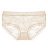 Dámské krajkové kalhotky Prodyšný antibakteriální bavlněný klínek Sexy středně vysoký pas Květinové spodní prádlo Kalhotky