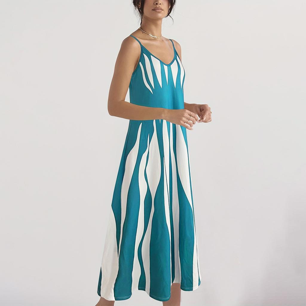 Women's Casual Dresses Summer Geometric Sling V-Neck Women's Dresses