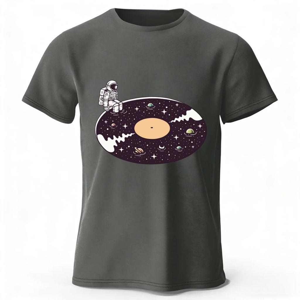Summer New Universe Vinyl Record Music Pure Cotton Tshirt for Menwomen Fashion Casual Plus Size Loose Short Sleeved Soft Top
