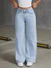 High Waist Bowknot Embroidered Jeans - Women's Sweet & Spicy Style, Straight Leg, Loose & Casual.